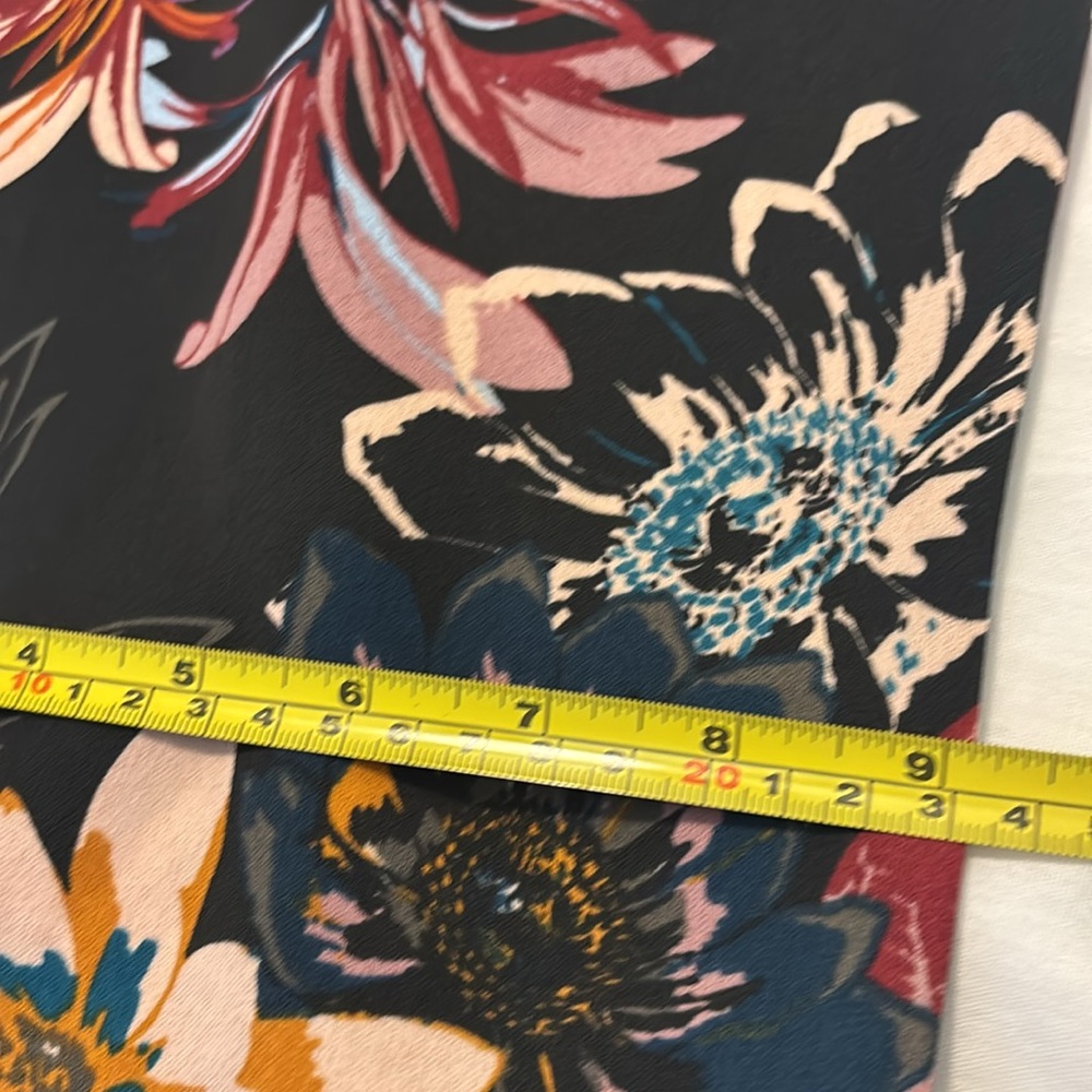 Vero Moda Dark Floral ankle Pants SZ 8 pull on elastic waist career wear casual - Picture 9 of 12